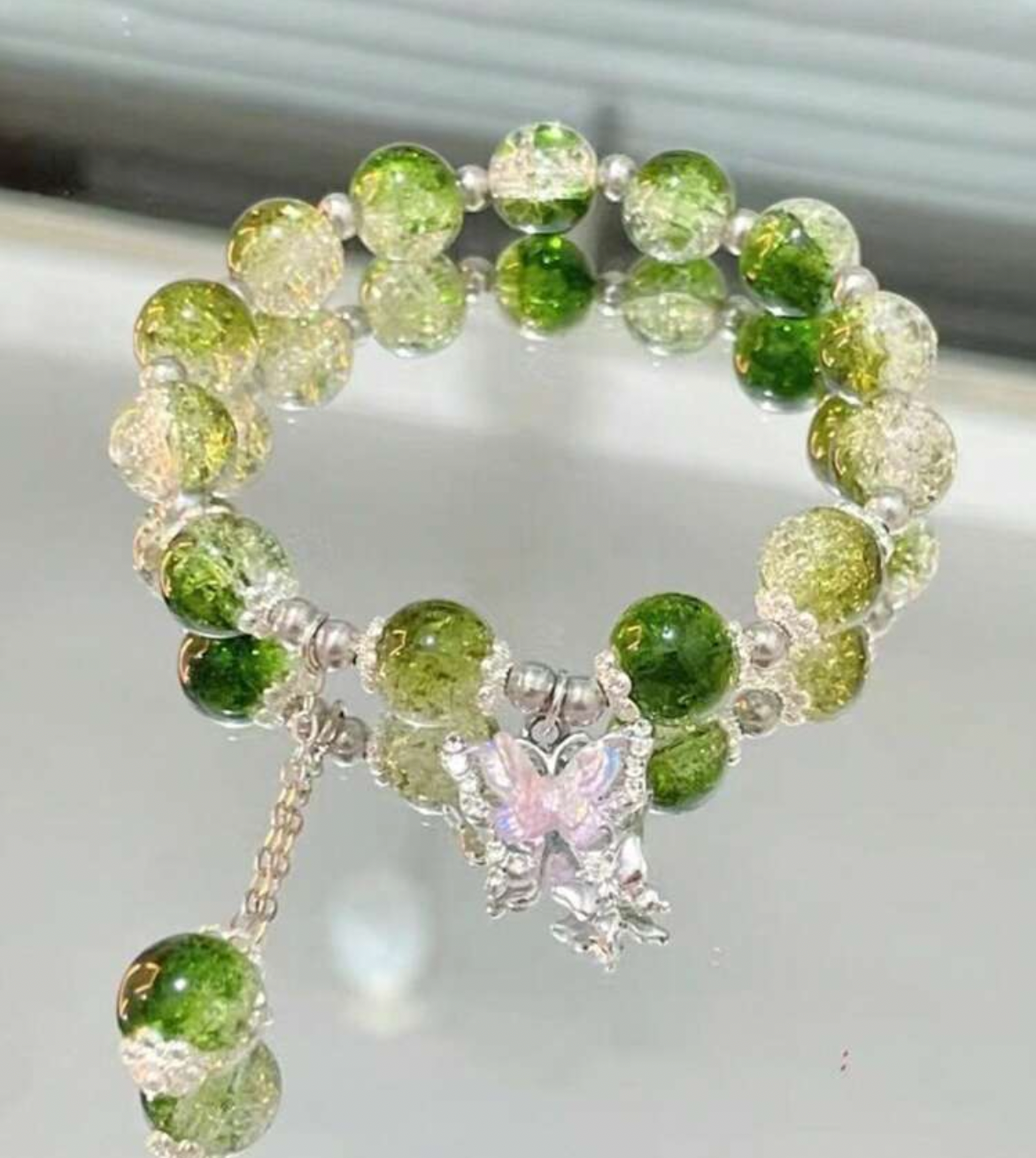 1 pieza Pulsera minimalista de cristal natural de moonstone gris, accesorio versátil y elegante adecuado para niñas